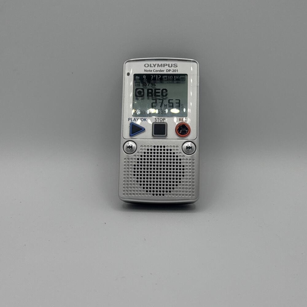 Olympus Note Corder DP-201 Digital Handheld Voice Recorder Player Tested Works